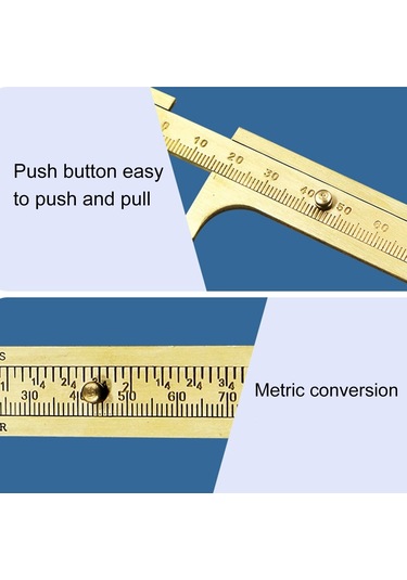 Taşınabilir Mini Pirinç Sürgülü 80mm Ölçer Sürmeli Boncuk Takı Ölçme Kumpas