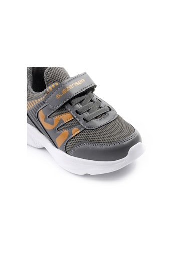 Slazenger KING Çocuk Cırt Cırtlı Koyu Gri / Turuncu Günlük Spor Ayakkabısı