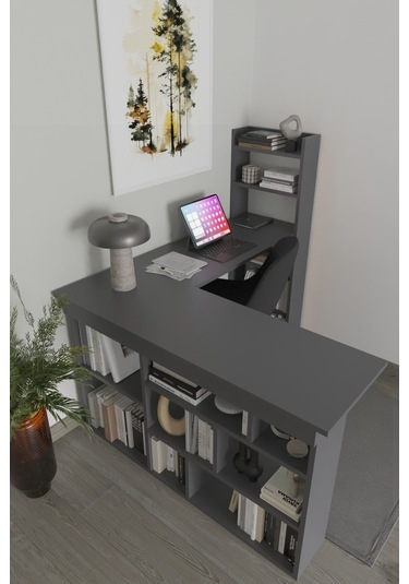 Venedik 13 Raflı Çalışma Masası, Antrasit