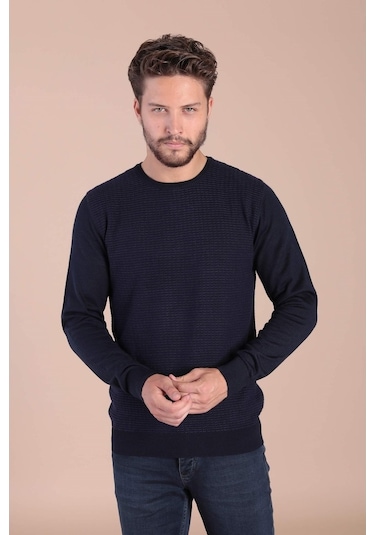 Ferraro Bisiklet Yaka Superfine Yün Kazak - Lacivert Lacivert (490433771) Lacivert