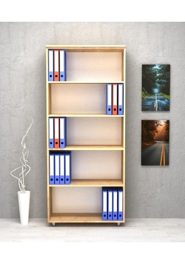 Kobiç Ofis Dosya Dolabı Raflı Suntalam Dolap 80x35x185 Cm Meşe Meşe
