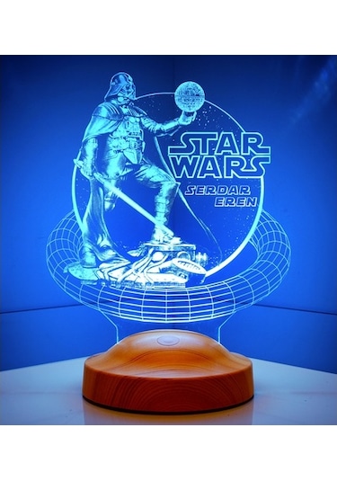3D Star Wars Darth Vader Kişiye Özel Hediye 3D Led Lamba