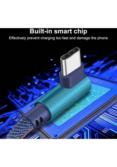 Mikro Usb Tip C Kablo 2.4a Hızlı Şarj Cihazı Usb Kablosu 90 Derece Dirsek Naylon Örgülü Veri Kablosu Samsung Uyumlu/sony/xiaomi Android Telefon