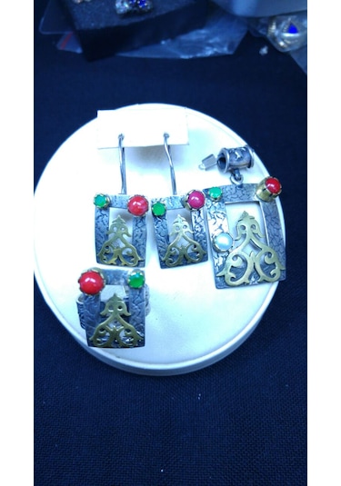 Otantik Dikdörtgen Gümüş Set Bronz