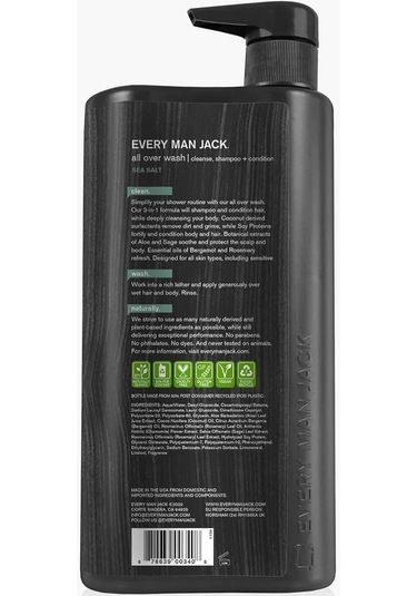 Every Man Jack All Ower Wash 3 in 1 Sea Salt Şampuan 945 ML