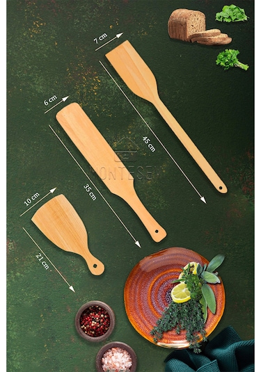 Zümrüt Serisi Ahşap Hamur Açma Oklavası Merdane Börek Seti 6 Lı