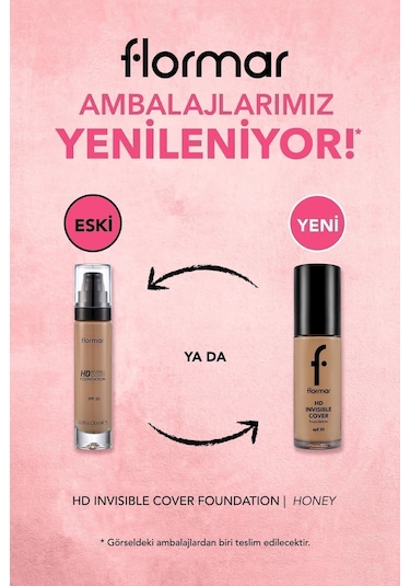 Flormar Invisible Cover Hd Fondöten 120 Honey 30 ML