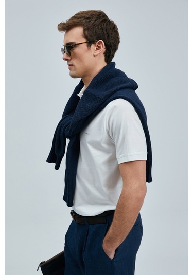 Lufian Erkek Luna Smart Polo T-shirt 111040228 Kırık Beyaz KIRIK BEYAZ