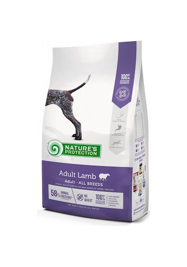Nature's Protection Düşük Tahıllı %58 Hayvansal Proteinli Kuzulu Yetişkin Köpek Maması 12 KG