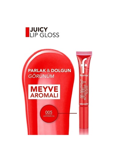 Flormar Juicy Doğal Renk Veren Meyve Aromalı Nemlendirici Dudak Parlatıcısı 005 Watermelon