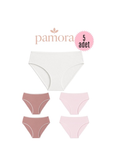 Kadın Külot Slip Külot Pamuklu Likralı-pmr47 Gül Kurusu