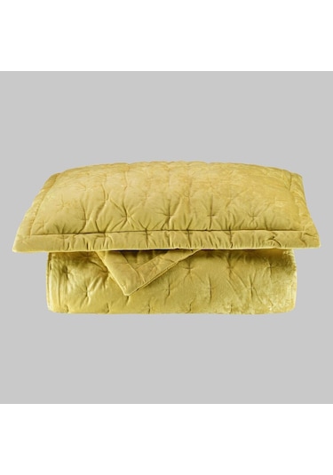 Sarev Sarı Metis Yatak Örtüsü Seti Sarı