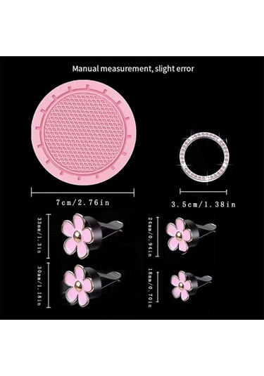 10 Adet Kadınlar İçin Direksiyon Kılıfı Sevimli Aksesuar Seti Mavi Mavi