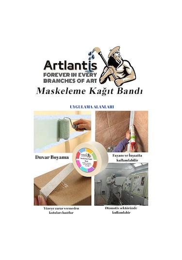 Maskeleme Bandı Kağıt Bant 9 Mm 25 Metre 3 Adet Boya Bantı Maskeleme Kağıt Bant Duvar Yağlı Boya Badana