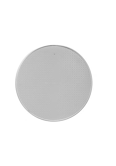 Honmex Alüminyum Alyuminyum Ufo 3d Yüzeyli 10w Hızlı Kablosuz Şarj Cihazı Gri+gümüş - Şarj Kablosu Ve Kullanım Kılavuzu Dahil