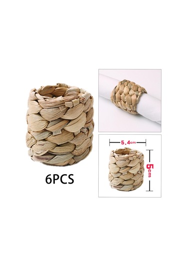 Homyl 6x El Yapımı Peçete Halkaları Peçetelik 5.4x5cm Haki