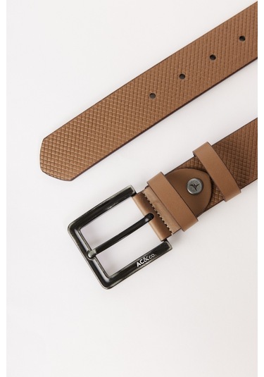 AC&Co / Altınyıldız Classics Erkek Bej Casual Suni Deri Kemer Bej