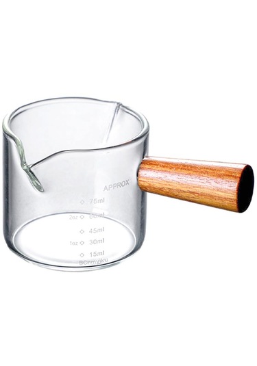 Suntek Espresso Bardağı Ölçüm Kabı Ahşap Saplı Ölçü Çift Çıkışlı