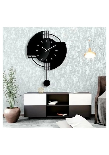 Sarkaç Duvar Saat Siyah
