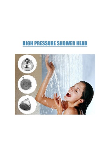 Xiyyadms 4 İnç G1/2 Bağlantılı 5 Fonksiyonlu Yüksek Basınçlı Duş Başlığı - Anti-tıkanma Nozüller - Plaj Chrom Diğer