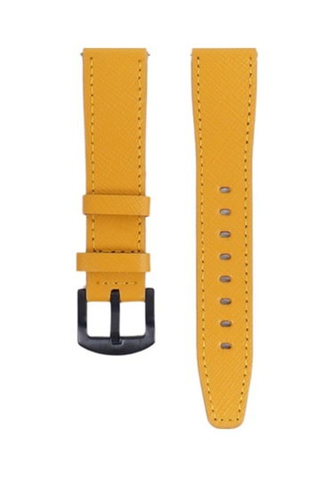 Fro Lw38-43 20 Mm Hakiki Deri Safiano Sarı Kordon Siyah Toka