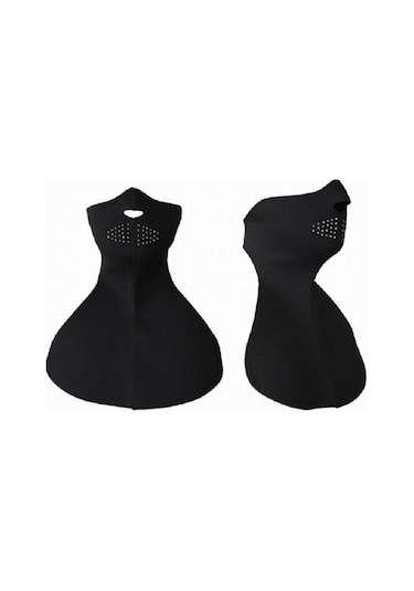 Armode Neopren Uzun Göğüs Korumalı Yüz Maskesi Siyah