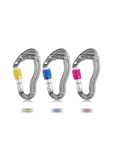 Lixada 25kn Takılmayan Karabina D Şekilli Karabina Hızlı Klips Ekipmanı Vida Kilidi Kamp Kayası Tırmanma Seyahat Hamak Anahtarlık Karabina