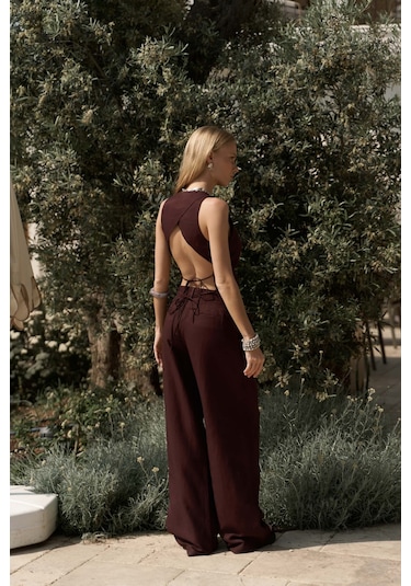 Nagmetah Sırt Pencereli Bordo Yelek Pantolon Takım Bordo