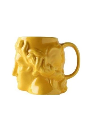 Büyük Kapasiteli Seramik Kupası İspanya Antik Yunanistan Apollo David Başkanı Kupa Heykel Kahve Fincanı Masaüstü Süsler Ofis Kalem Tutucu Kupalar Sarı A