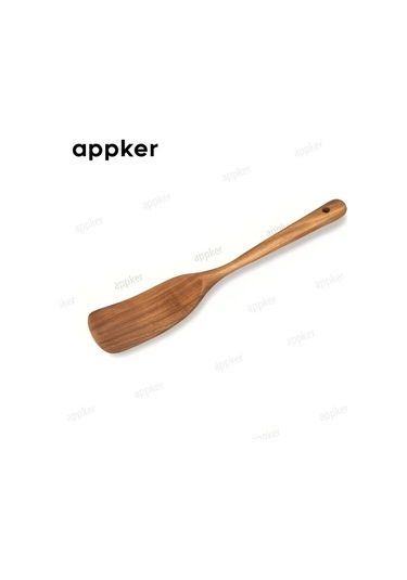 Brightnova Appker Akasya Ahşap Spatula Seti Wooden Shovel Yapışmaz Yemek Güvenli Pişirme Karıştırma Kızartma Düz Ve Delikli Spatula Ahşap
