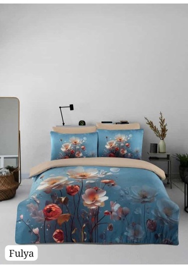 Örtüm Çift Kişilik Uyku Seti Turkuaz - Gri