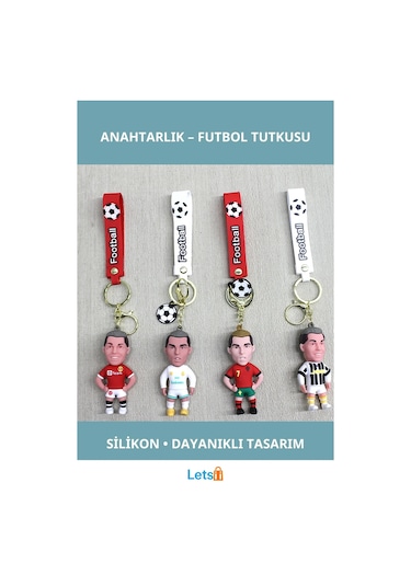 Cristiano Ronaldo Silikon Anahtarlık Sevimli Futbol Figürü 1 Adet