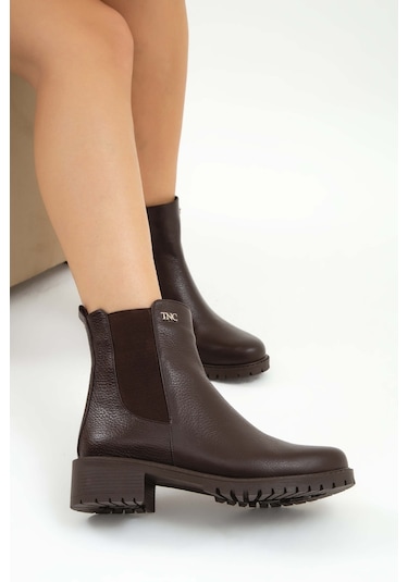 Tamer Tanca Kadın Hakiki Deri Kahverengi Floter Casual Bot 33 Tnc1997 Bn Bot Sk22/23 Kahve Floter Kahverengi