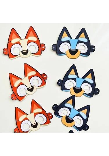 Bluey Temalı Doğum Günü Maskesi 6 Adet