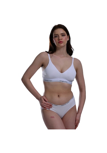 Likralı 6'lı Kutu Premium Günlük Kullanıma Uygun Bato Külot Amelıa G-008 F Beyaz