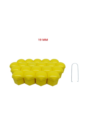 Bijon Kapağı Düz 19 Mm Sarı 20 Li Set