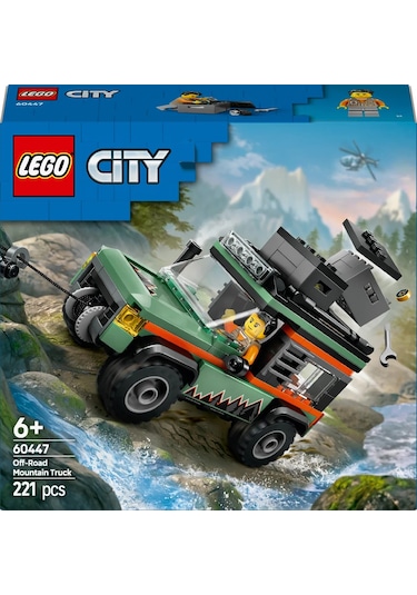 LEGO® City 4x4 Arazi Dağ Arabası 60447 - 6 Yaş ve Üzeri Çocuklar için Yaratıcı Oyuncak Yapım Seti (221 Parça)