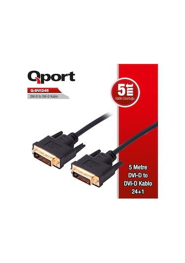 Qport Q-Dvi245 5 0M Dvi-D 24+1 Kablo Q-Dvi245