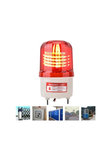 Geeroyoo Ac220v Led Döner Alarm Işığı - Yüksek Parlaklık, Su Geçirmez, Abs Kasa, Trafik Ve İnşaat Uygulamaları
