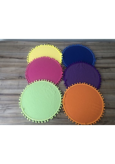 Karışık Renkli Ponponlu Supla 33 Cm 6 Adet Mdf Dahil Çok Renkli