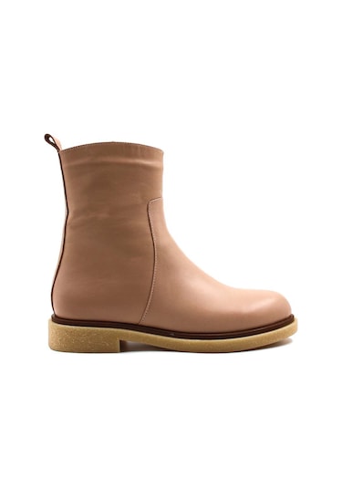 Hakiki Deri Kadın Klasik Bot 866sza321 Vizon