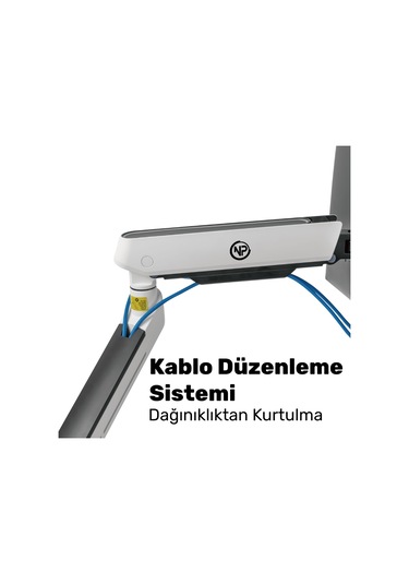 Npo Std54024hlw Elysium 27"-35" Amortisörlü Rgb Profesyonel Gaming Vesa Çift Kol Monitör Tutucu