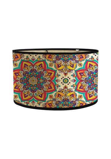 Masa Lambası Ve Zemin Lambaları İçin Modern Yuvarlak Davul Işık Gölgesi Retro Mandala Kolye Abajurları Diğer