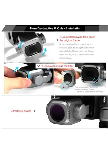 DJI Mavic 2 Pro Kamera Lens Filtresi 3 Lü Set Mucv Cpl Nd8