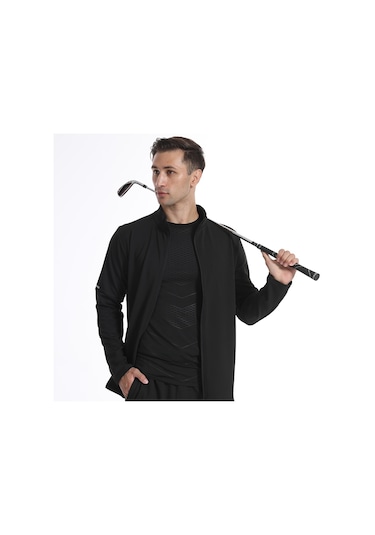 Erkekler İçin Çabuk Kuruyan Rahat, Açık Hava Fermuarlı Hırka Dik Yaka Spor Ceket Gri