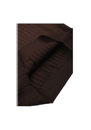 Deepsea Erkek Kahve Rahat Kalıp Çizgi Dokulu Triko Kazak Şık & Modern Tasarım 2605432 Kahve