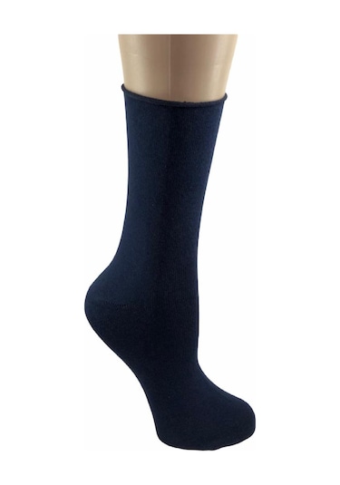 By Jawalli Lastiksiz Diyabet Pamuklu Kadın Çorabı - LACİVERT Lacivert
