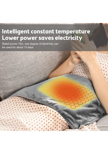 Ruicoo Gri Poliester Isıtıcı Yastık - 30x60cm Ipx7 Su Geçirmez, 10w Usb Type-c, 50-55 C Sabit Sıcaklık, Ev Kullanıma Uygun, Isı Terapi Fırıncısı Gri