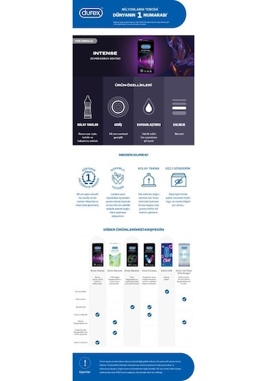 Durex Intense Uyarıcı Jelli ve Tırtıklı Prezervatif 2 x 20'li