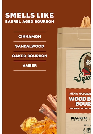 Dr. Squatch Men's Wood Barrel Bourbon Duş Jeli 414ml Baharat